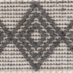 Teppich Wolle beige / grau 200 x 200 cm geometrisches Muster Kurzflor DAVUTLAR
