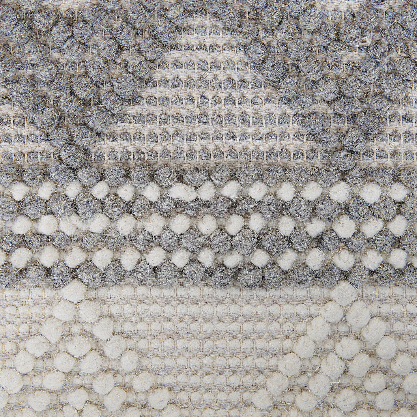 Teppich Wolle beige / grau 200 x 200 cm geometrisches Muster Kurzflor BOZOVA