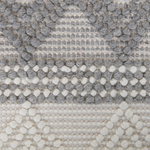 Teppich Wolle beige / grau 200 x 200 cm geometrisches Muster Kurzflor BOZOVA