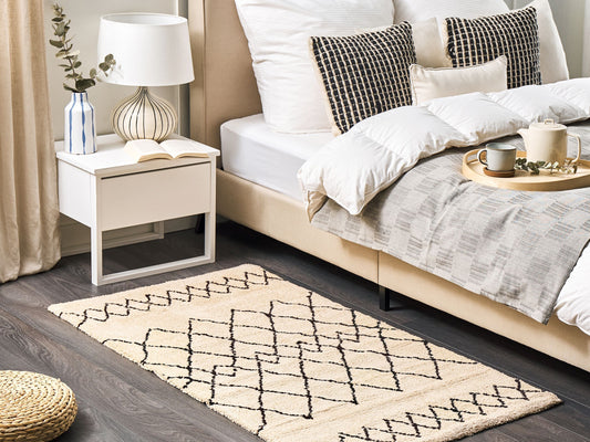 Teppich beige / schwarz 80 x 150 cm Shaggy HAVSA