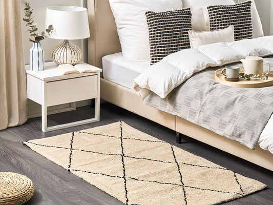 Teppich beige / schwarz 80 x 150 cm Shaggy MUTKI