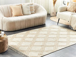 Teppich Baumwolle beige / weiss 140 x 200 cm Kurzflor KACEM