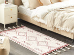 Teppich Baumwolle weiss / rot 80 x 150 cm Kurzflor KENITRA