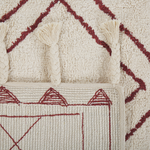 Teppich Baumwolle weiss / rot 80 x 150 cm Kurzflor KENITRA