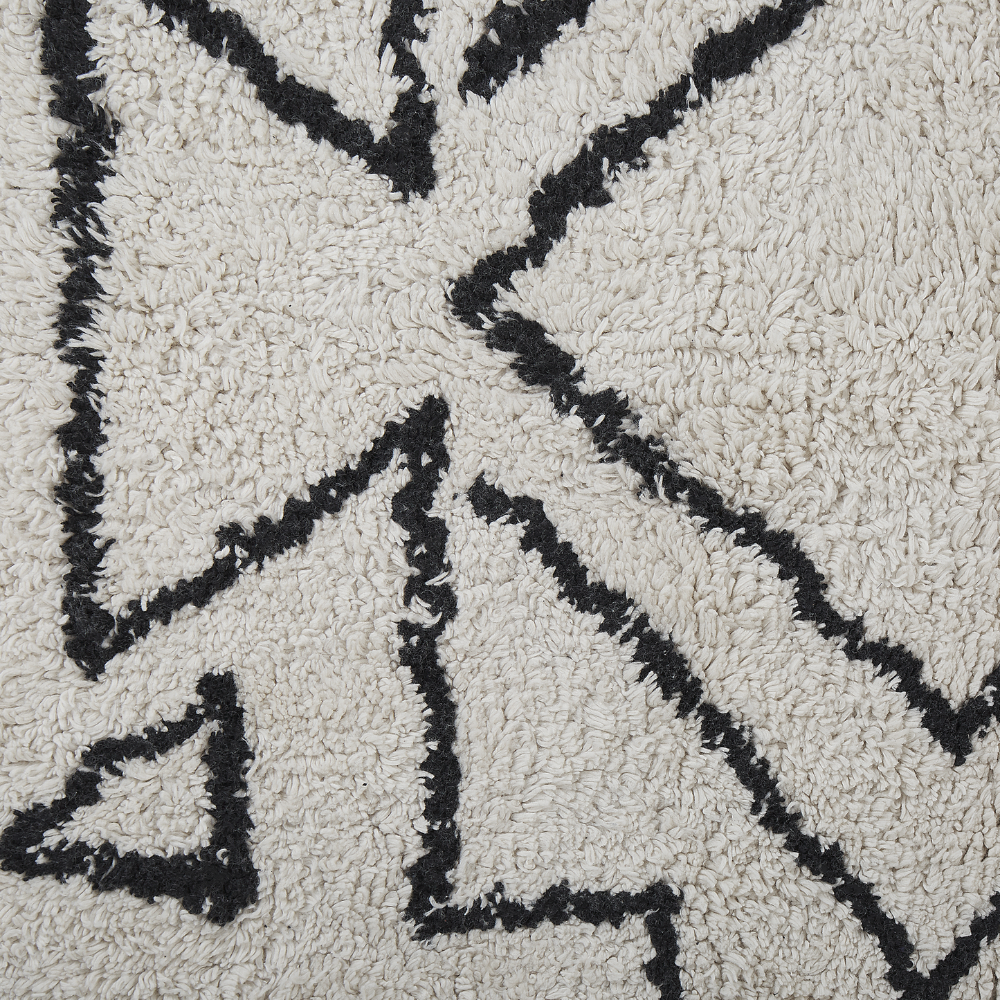 Teppich Baumwolle weiss / schwarz 80 x 150 cm Kurzflor KHOURIBGA