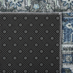 Teppich grau / blau 60 x 200 cm orientalisches Muster Kurzflor KOTTAR