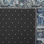 Teppich grau / blau 70 x 200 cm orientalisches Muster Kurzflor KOTTAR