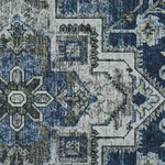 Teppich grau / blau 80 x 200 cm orientalisches Muster Kurzflor KOTTAR