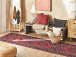 Teppich rot orientalisches Muster 80 x 300 cm Kurzflor VADKADAM
