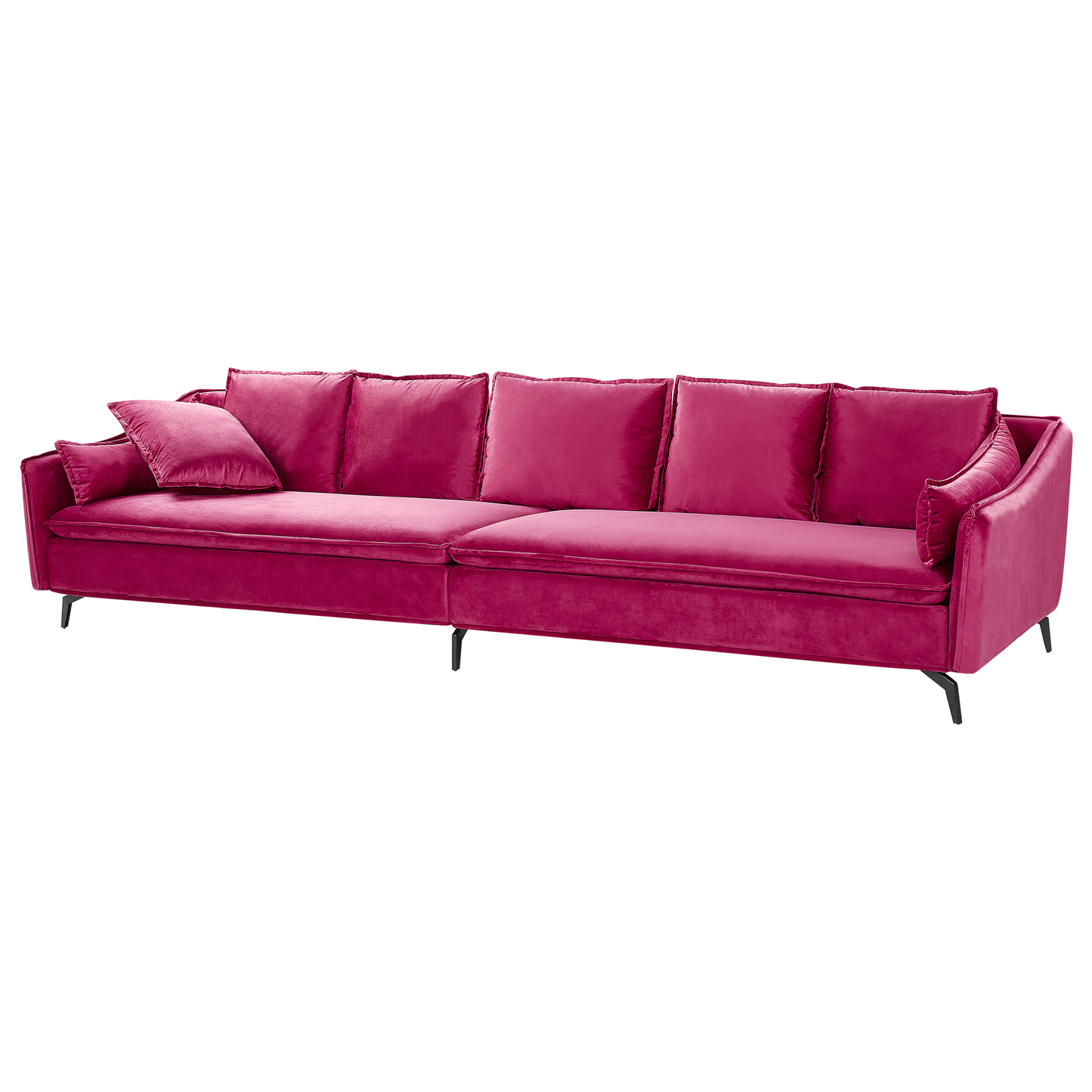 4-Sitzer Sofa Samtstoff fuchsia / schwarz AURE
