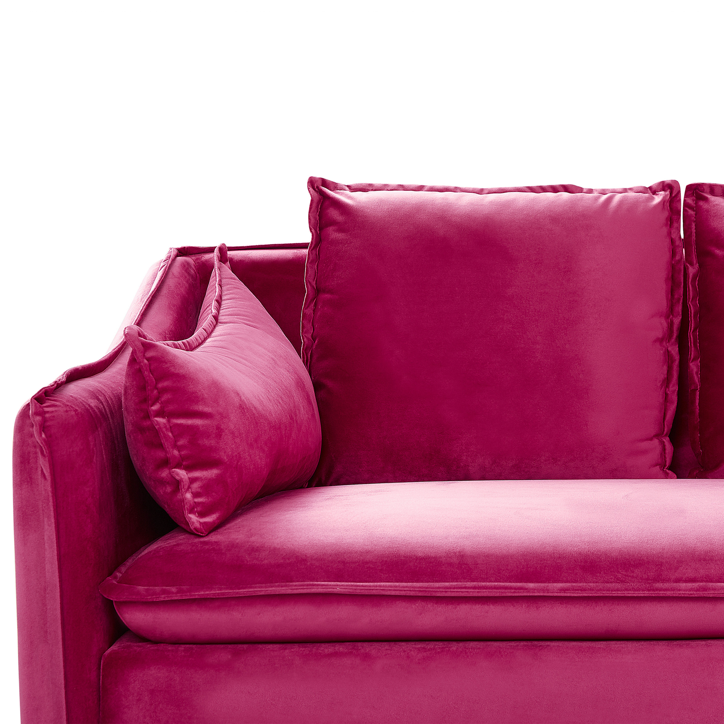 4-Sitzer Sofa Samtstoff fuchsia / schwarz AURE