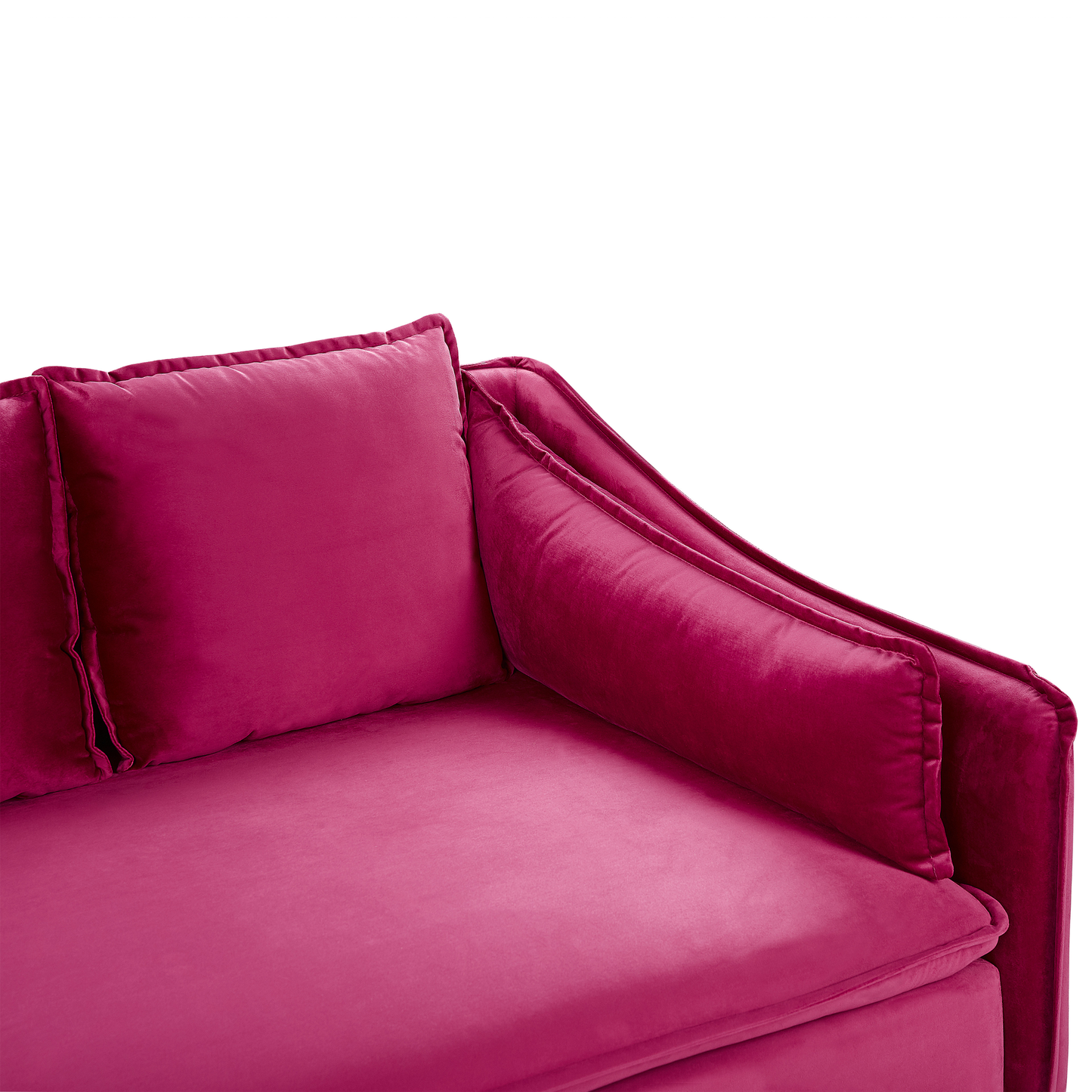 4-Sitzer Sofa Samtstoff fuchsia / schwarz AURE