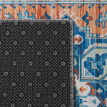 Teppich blau / orange orientalisches Muster 70 x 200 cm Kurzflor RITAPURAM