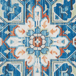 Teppich blau / orange orientalisches Muster 70 x 200 cm Kurzflor RITAPURAM