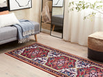 Teppich rot 70 x 200 cm orientalisches Muster Kurzflor COLACHEL