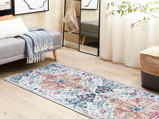 Teppich mehrfarbig orientalisches Muster 80 x 200 cm Kurzflor ENAYAM