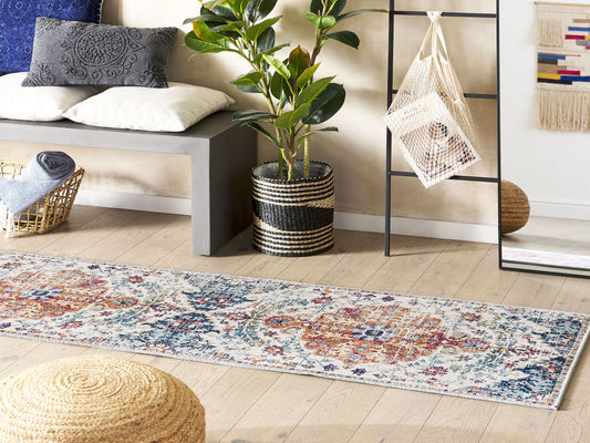 Teppich mehrfarbig orientalisches Muster 60 x 200 cm Kurzflor ENAYAM