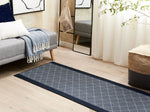 Teppich marineblau 70 x 200 cm geometrisches Muster Kurzflor CHARVAD