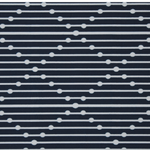 Teppich marineblau 80 x 240 cm geometrisches Muster Kurzflor CHARVAD
