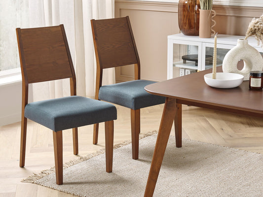 Esszimmerstuhl 2er Set ELMIRA Holz Grau