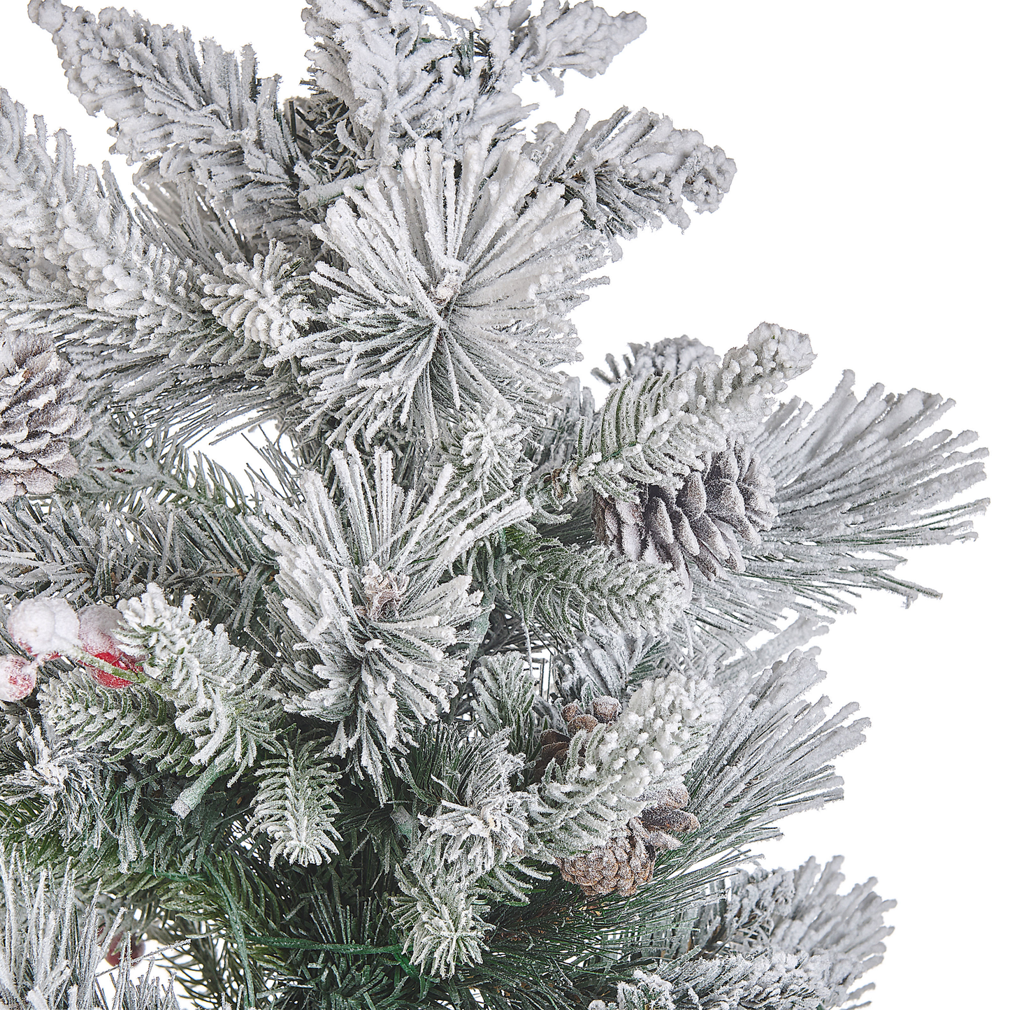 Künstlicher Weihnachtsbaum mit LED Beleuchtung schneebedeckt 90 cm grün MALIGNE
