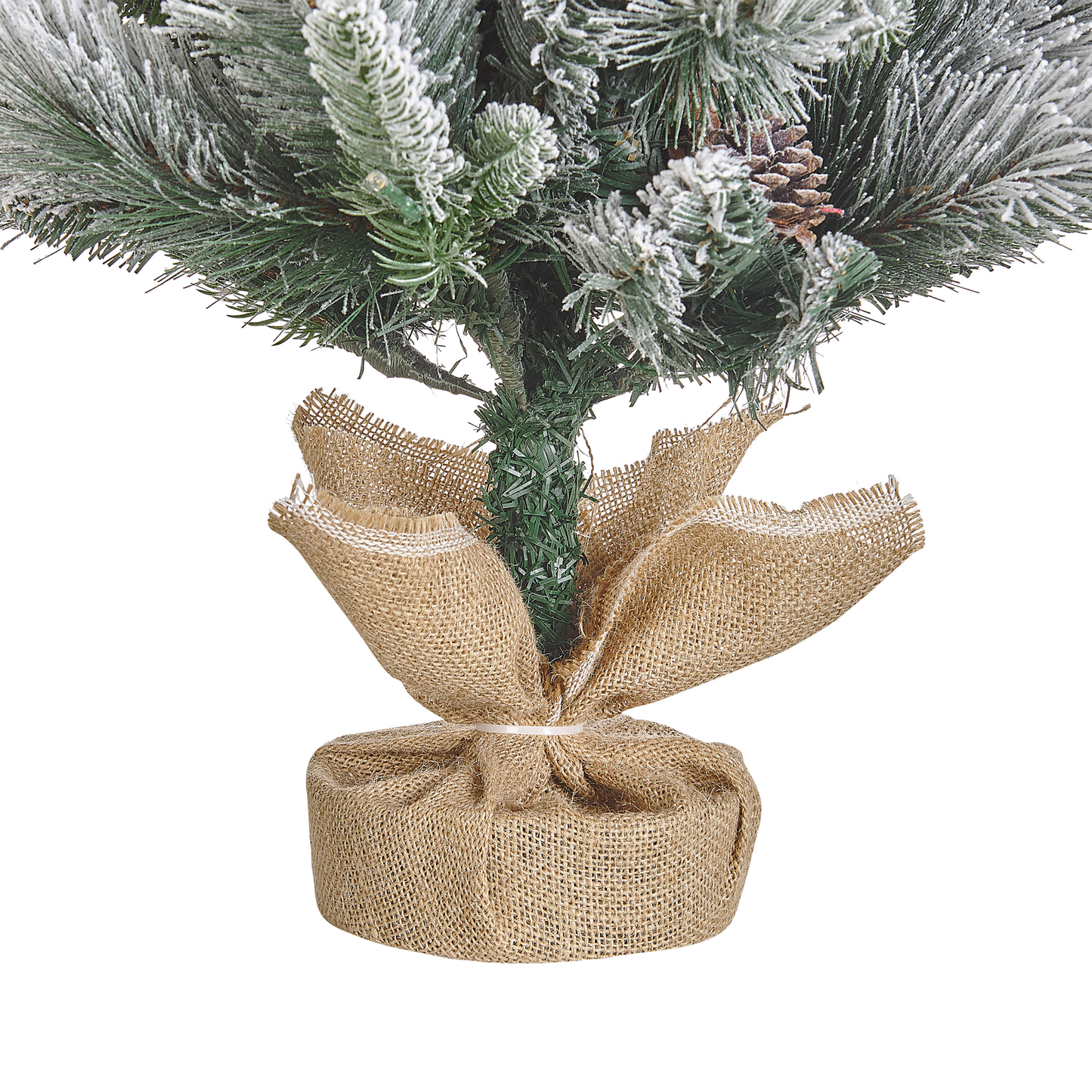 Künstlicher Weihnachtsbaum mit LED Beleuchtung schneebedeckt 90 cm grün MALIGNE