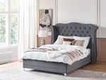 Polsterbett Samtstoff grau Lattenrost 140 x 200 cm AYETTE