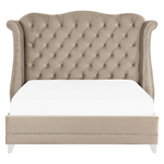 Polsterbett Samtstoff taupe Lattenrost 160 x 200 cm AYETTE