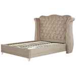 Polsterbett Samtstoff taupe Lattenrost 160 x 200 cm AYETTE