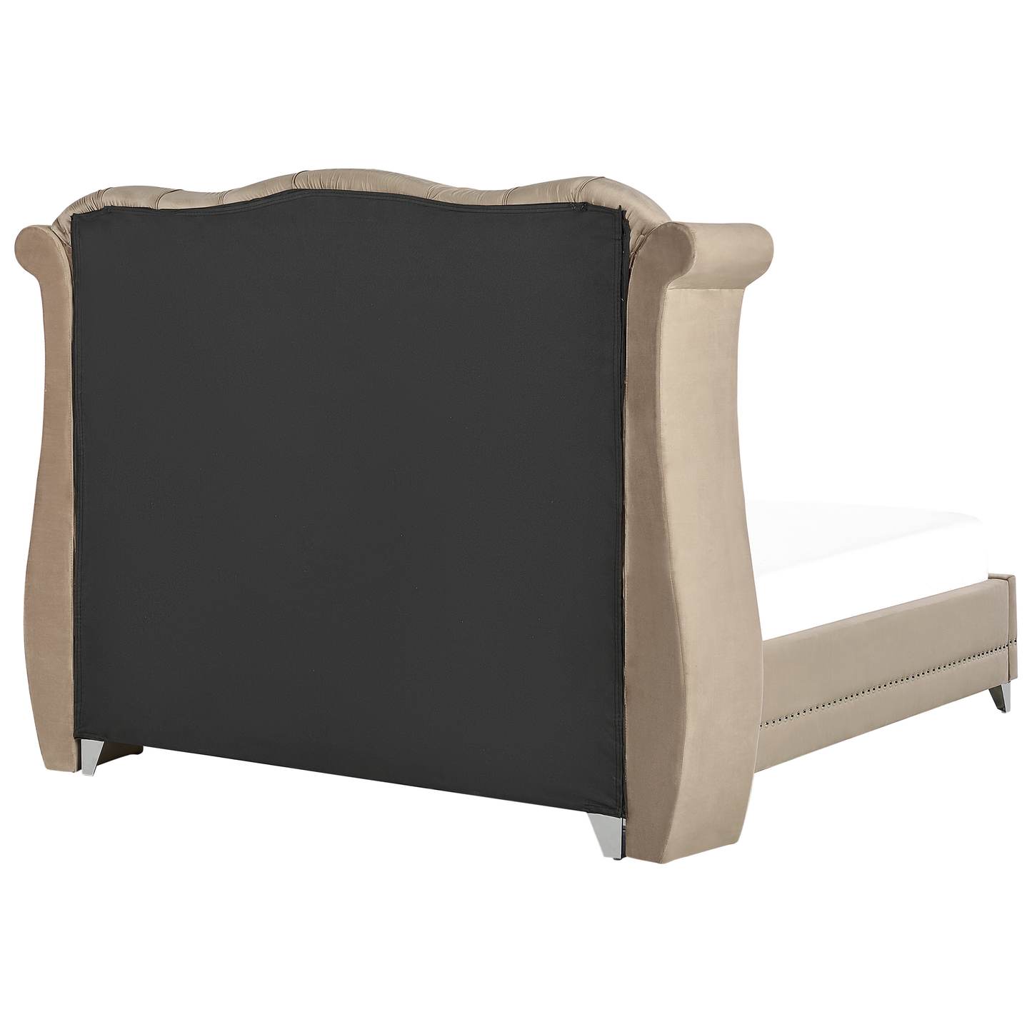 Polsterbett Samtstoff taupe Lattenrost 160 x 200 cm AYETTE