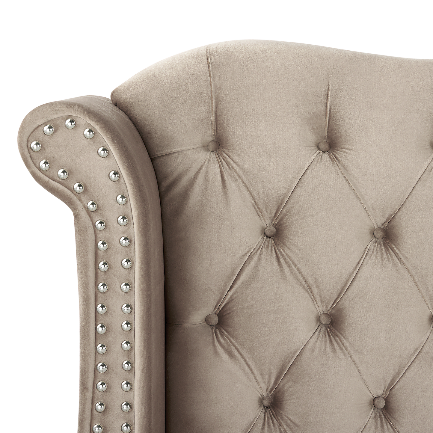 Polsterbett Samtstoff taupe Lattenrost 160 x 200 cm AYETTE