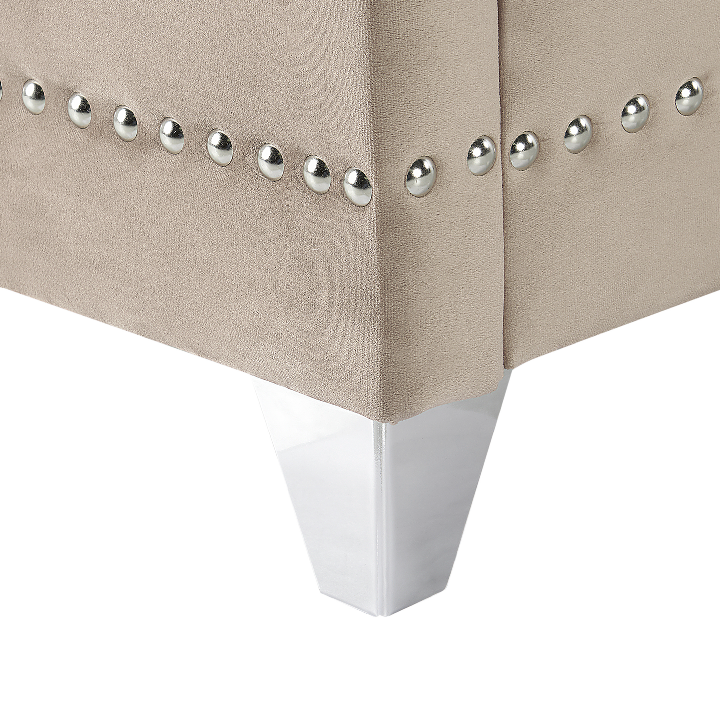 Polsterbett Samtstoff taupe Lattenrost 160 x 200 cm AYETTE