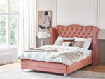 Bett mit Lattenrost Samtstoff AYETTE 160 x 200 cm Rosa