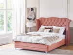 Polsterbett Samtstoff rosa Lattenrost 180 x 200 cm AYETTE