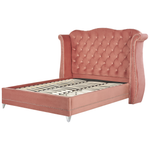 Polsterbett Samtstoff rosa Lattenrost 180 x 200 cm AYETTE