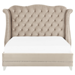 Bett mit Lattenrost Samtstoff AYETTE 140 x 200 cm Beige