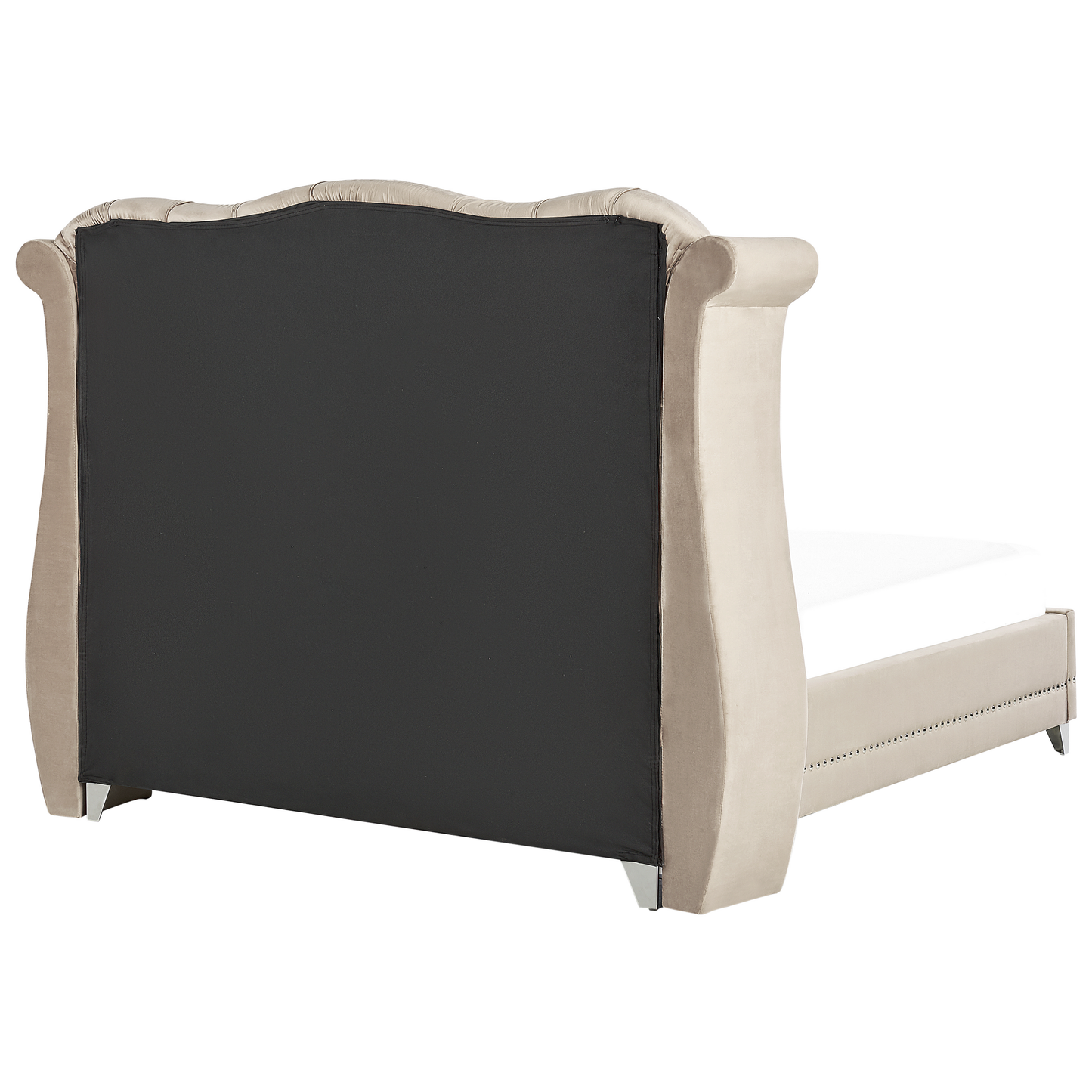 Bett mit Lattenrost Samtstoff AYETTE 140 x 200 cm Beige