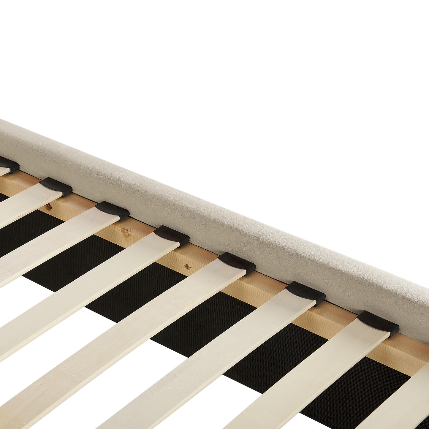 Bett mit Lattenrost Samtstoff AYETTE 140 x 200 cm Beige