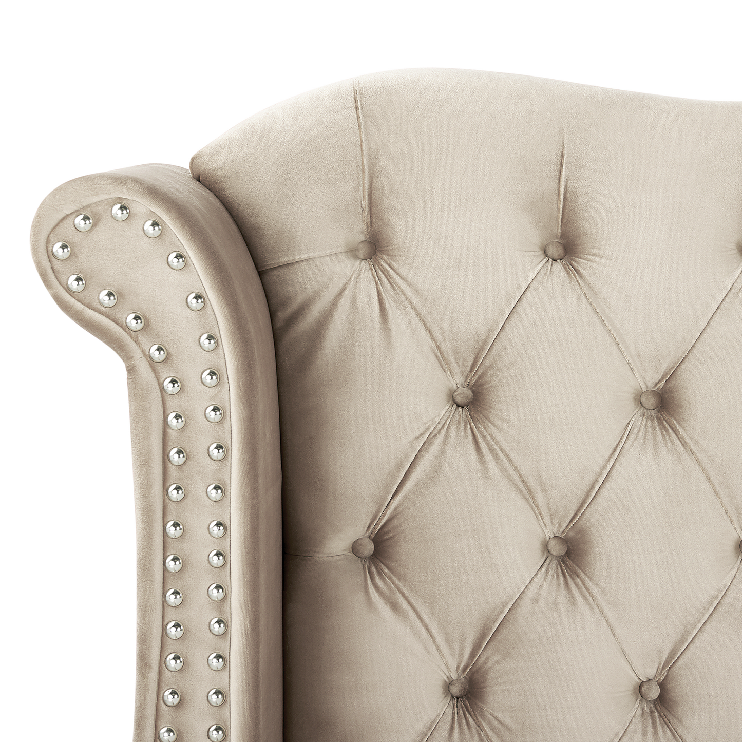 Bett mit Lattenrost Samtstoff AYETTE 140 x 200 cm Beige