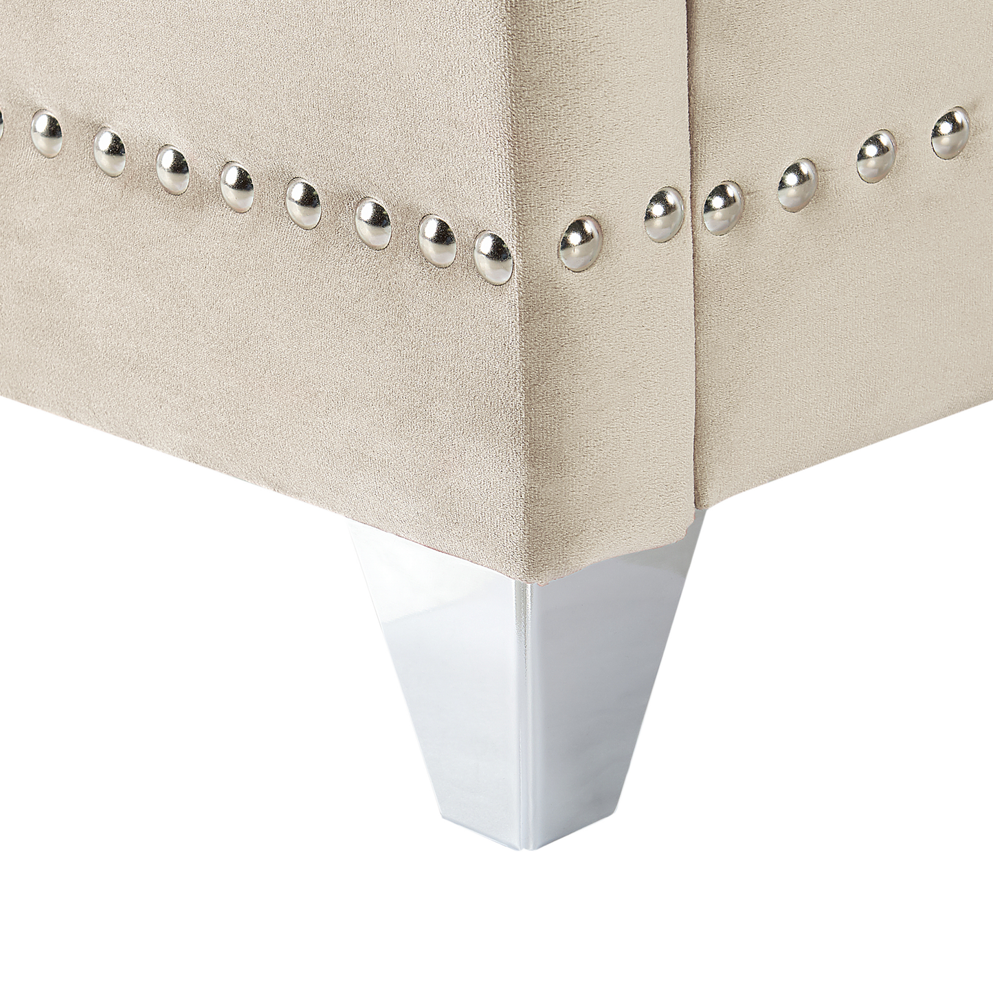 Bett mit Lattenrost Samtstoff AYETTE 140 x 200 cm Beige