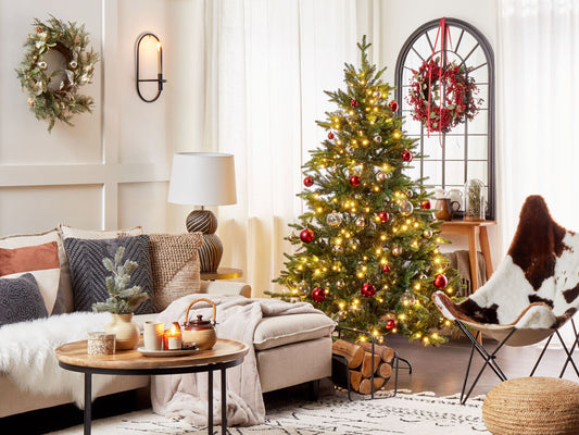 Künstlicher Weihnachtsbaum mit LED Beleuchtung 180 cm grün FIDDLE