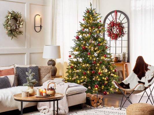 Künstlicher Weihnachtsbaum mit LED Beleuchtung 210 cm grün FIDDLE