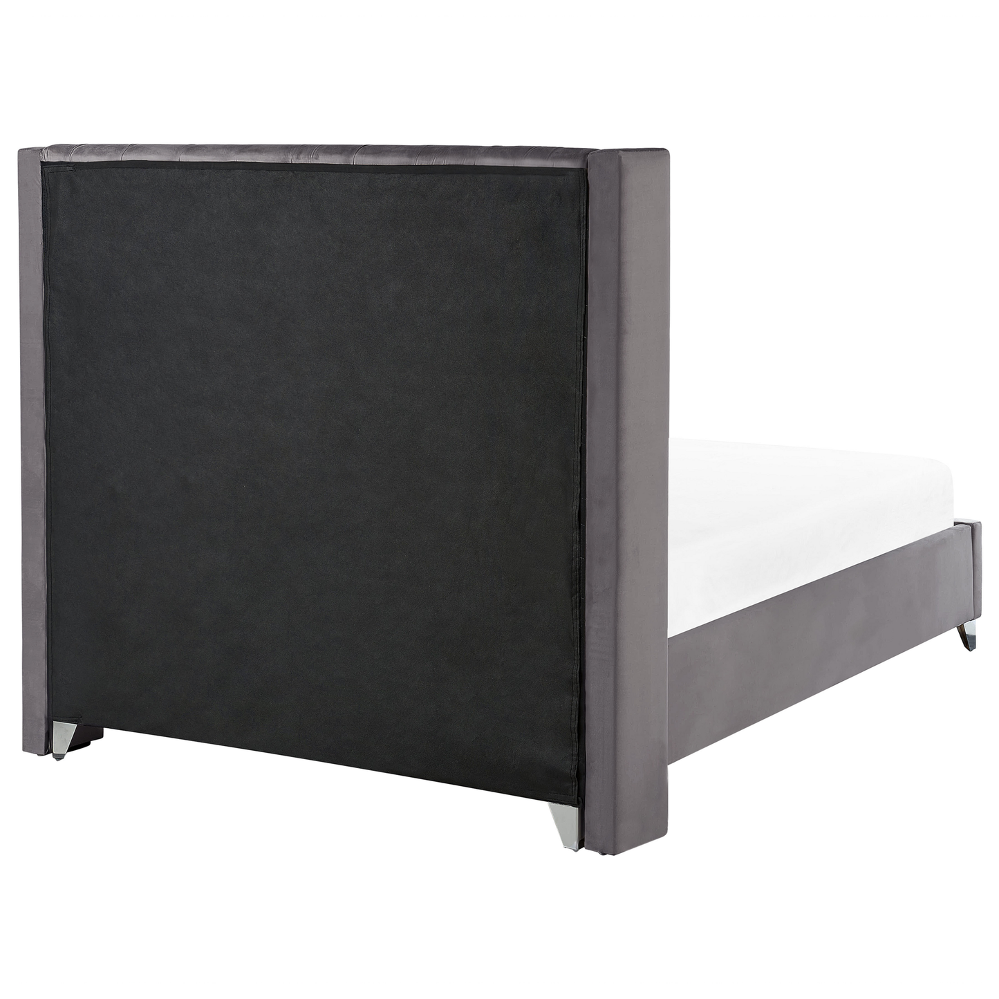 Polsterbett Samtstoff grau Lattenrost 140 x 200 cm LUBBON