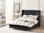 Bett mit Lattenrost Samtstoff LUBBON 160 x 200 cm Schwarz