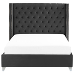 Bett mit Lattenrost Samtstoff LUBBON 160 x 200 cm Schwarz