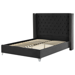 Bett mit Lattenrost Samtstoff LUBBON 160 x 200 cm Schwarz