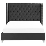 Bett mit Lattenrost Samtstoff LUBBON 180 x 200 cm Schwarz