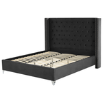 Bett mit Lattenrost Samtstoff LUBBON 180 x 200 cm Schwarz