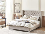 Bett mit Lattenrost Samtstoff LUBBON 180 x 200 cm Hellgrau