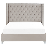 Bett mit Lattenrost Samtstoff LUBBON 180 x 200 cm Hellgrau
